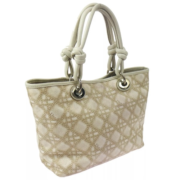 Christian Dior PVC Coated Canvas Leather Tote Bag - Picture 2 of 10